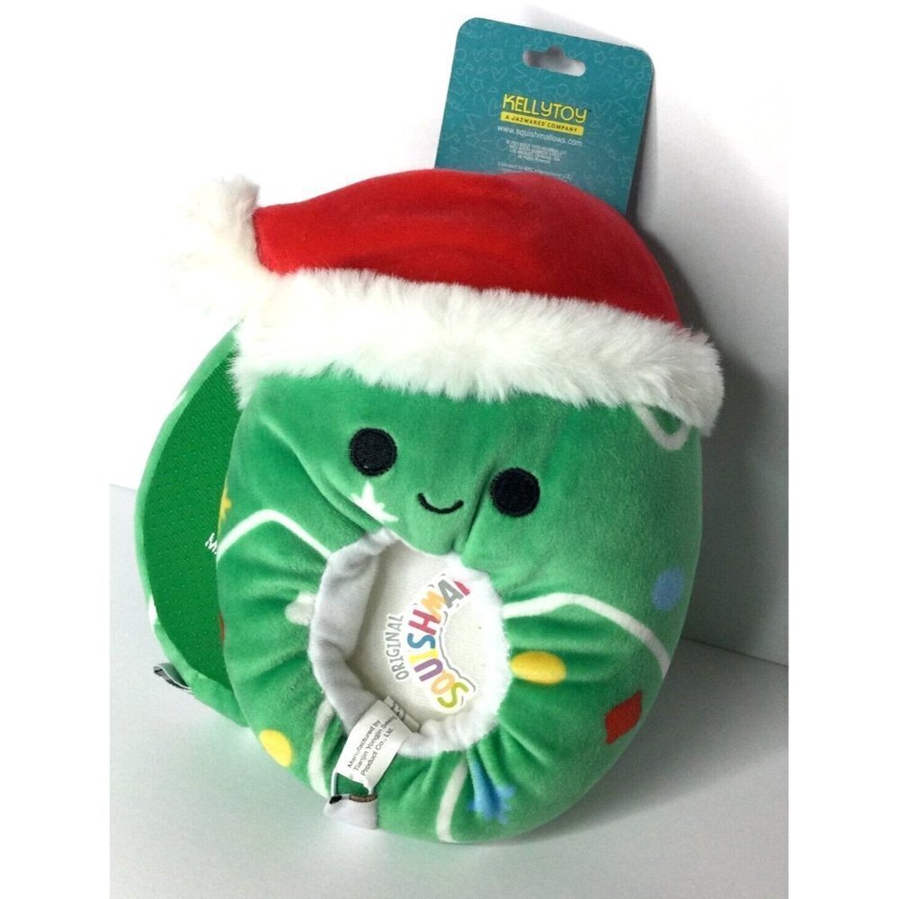 KellyToy Squishmallows Carol The Christmas Tree Kids‎ 11/12 Green Plush Slippers